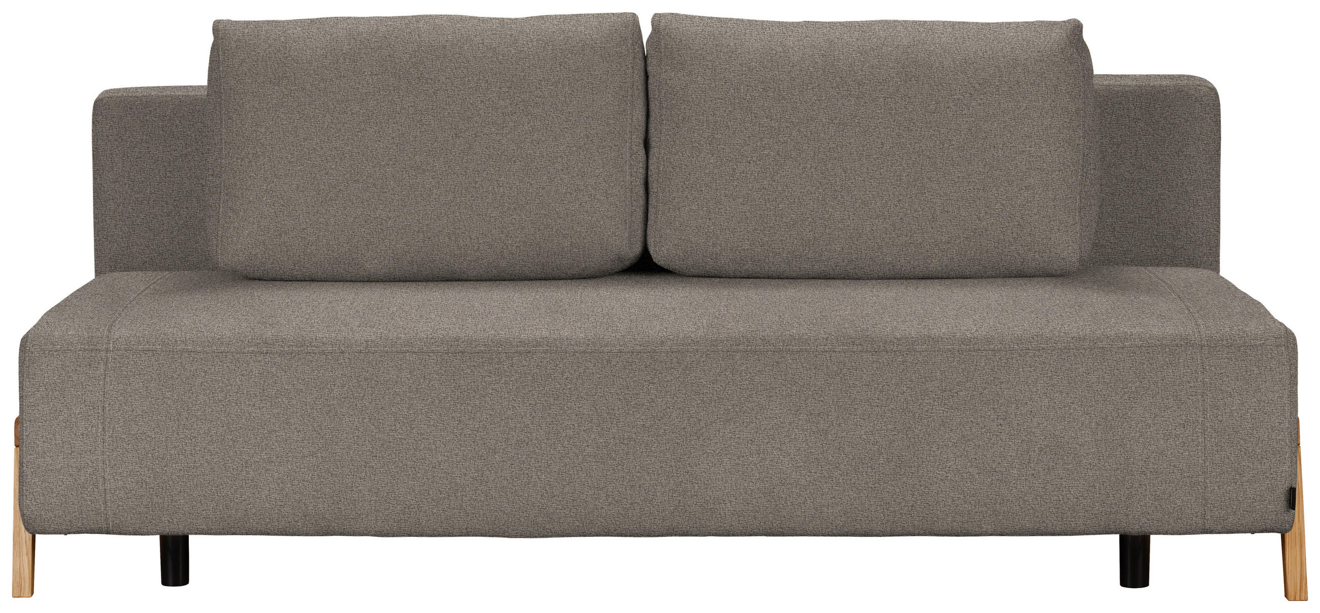 SCHLAFSOFA Chenille Taupe  - Taupe/Naturfarben, Design, Holz/Textil (211/88/102cm) - Niels Andersson