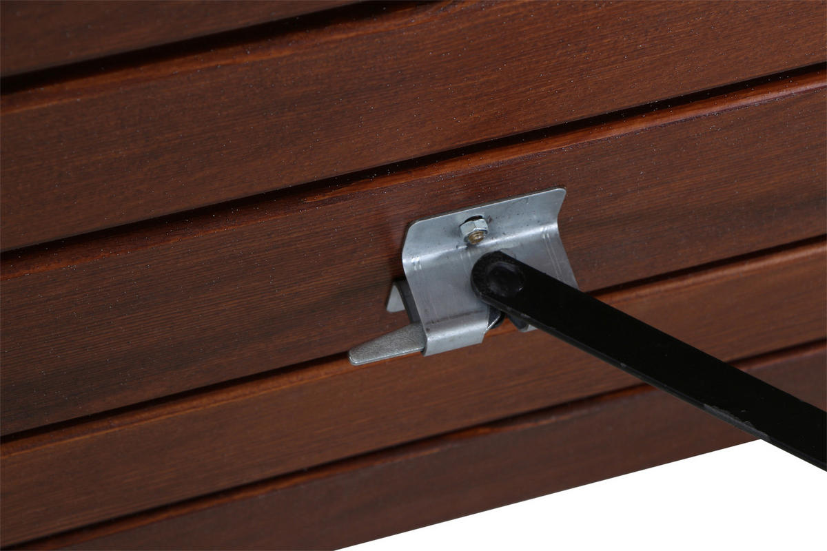 BIERTISCHGARNITUR 3-teilig  - Dunkelbraun, MODERN, Holz/Metall (60/60/180cm) - Gardenson