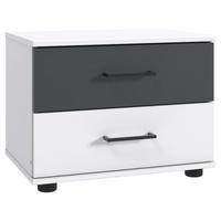 NACHTTISCH 52/40/38 cm  in Graphitfarben, Weiss  - Weiss/Schwarz, Konventionell, Holzwerkstoff/Kunststoff (52/40/38cm) - Carryhome