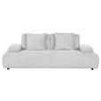 SCHLAFSOFA Chenille Hellgrau  - Hellgrau/Schwarz, KONVENTIONELL, Kunststoff/Textil (235-255/80/116-138cm) - Carryhome