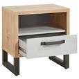 NACHTKÄSTCHEN in Grau, Eichefarben  - Dunkelgrau/Eichefarben, MODERN, Holzwerkstoff/Metall (52,2/53,7/35cm) - Xora