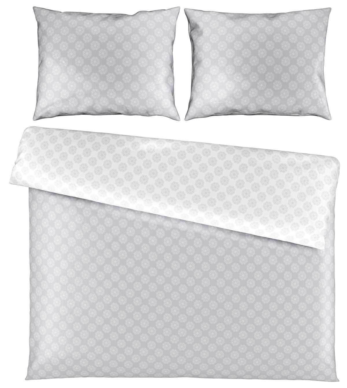 OBOJSTRANNÁ POSTEĽNÁ BIELIZEŇ, satén, sivá, 200/200 cm - sivá, Konventionell, textil (200/200cm) - Esposa