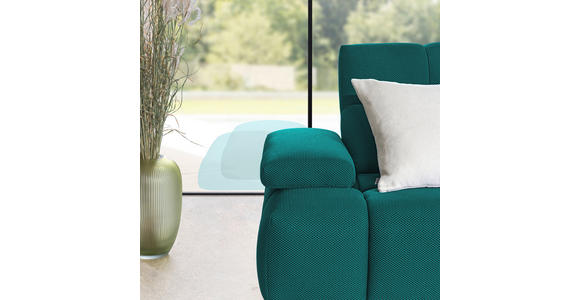 ECKSOFA in Struktur Türkis 313/233 cm - Türkis/Schwarz, Design, Kunststoff/Textil (313/233cm) - Emilio Belluti
