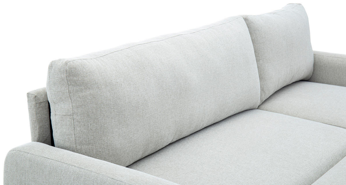 ECKSOFA Leinenoptik Beige  - Beige/Schwarz, Design, Kunststoff/Textil (152,5/225,5cm) - Livetastic