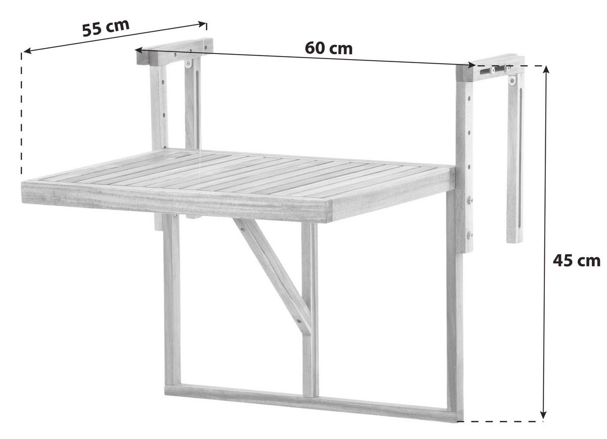 UTEBORD trä rektangulär  - akaciefärgad, Klassisk, trä (60/45/55cm) - Gardenson