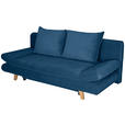 SCHLAFSOFA Cord Blau  - Blau/Buchefarben, KONVENTIONELL, Holz/Textil (200/75/85cm) - Carryhome