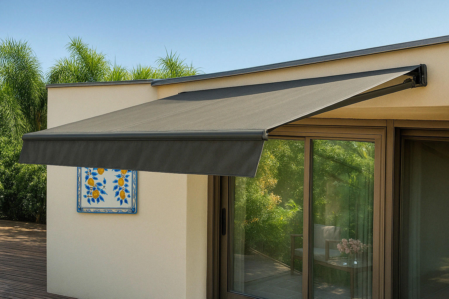 MARKISE - Dunkelgrau/Anthrazit, MODERN, Kunststoff/Metall (200/20/295cm) - Gardenson