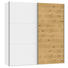 SCHWEBETÜRENSCHRANK in furniert Eiche Weiß, Eichefarben - Eichefarben/Silberfarben, Design, Glas/Holz (202,5/220/65cm) - Jutzler SCHWEBETÜRENSCHRANK in furniert Eiche Weiß, Eichefarben - Eichefarben/Silberfarben, Design, Glas/Holz (202,5/220/65cm) - Jutzler