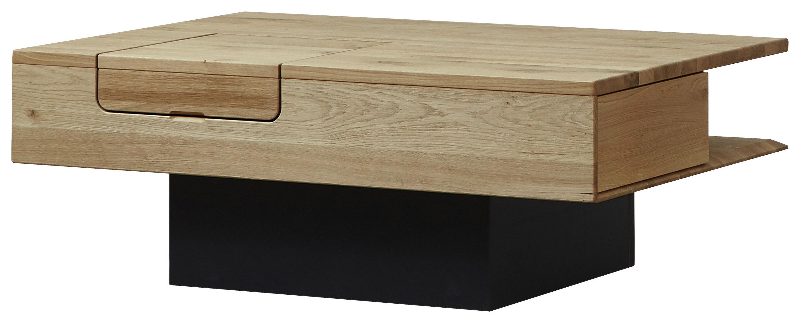 COUCHTISCH Wildeiche massiv 110,0/70/39 cm Eichefarben  - Eichefarben, KONVENTIONELL, Holz/Metall (110,0/70/39cm) - Valdera