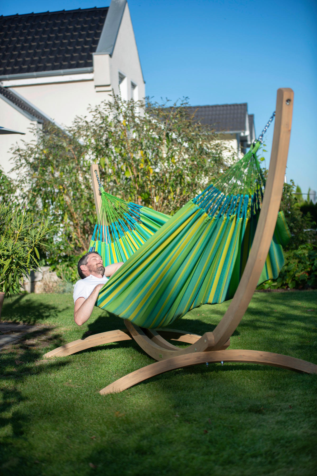 HÄNGEMATTE double outdoor  - Türkis/Gelb, KONVENTIONELL, Textil (160/350cm) - La Siesta