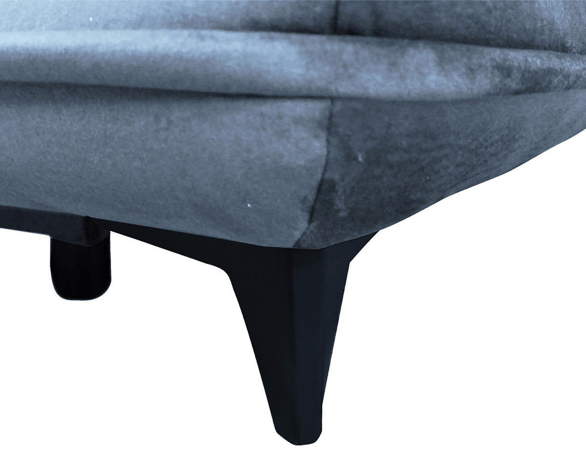 SCHLAFSOFA  mit Velours Hellblau  - Schwarz/Hellblau, Design, Kunststoff/Textil (217/73/86/106cm) - MID.YOU