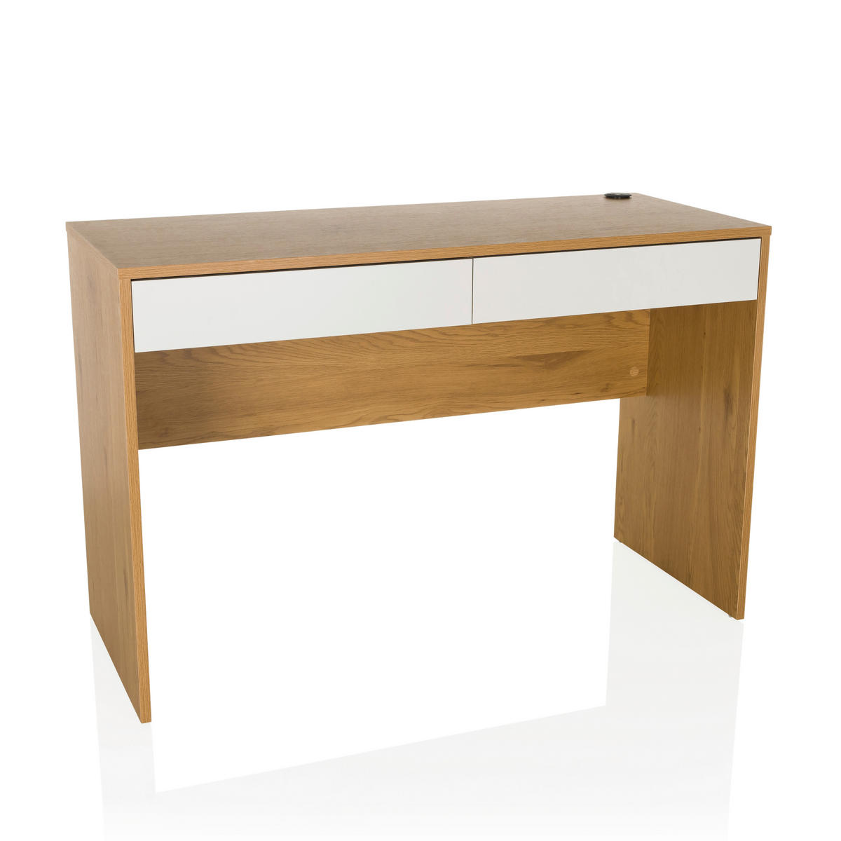 SKRIVBORD  i vit, ekfärgad  - vit/ekfärgad, Modern, trämaterial (120/78/50cm) - MID.YOU