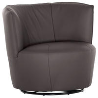 COCKTAILSESSEL Echtleder Dunkelbraun    - Dunkelbraun/Schwarz, Design, Leder (93/83/88cm) - Landscape