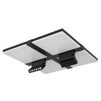 LED-DECKENLEUCHTE 45/45/16,1 cm   - Opal/Schwarz, Design, Kunststoff/Metall (45/45/16,1cm) - Globo
