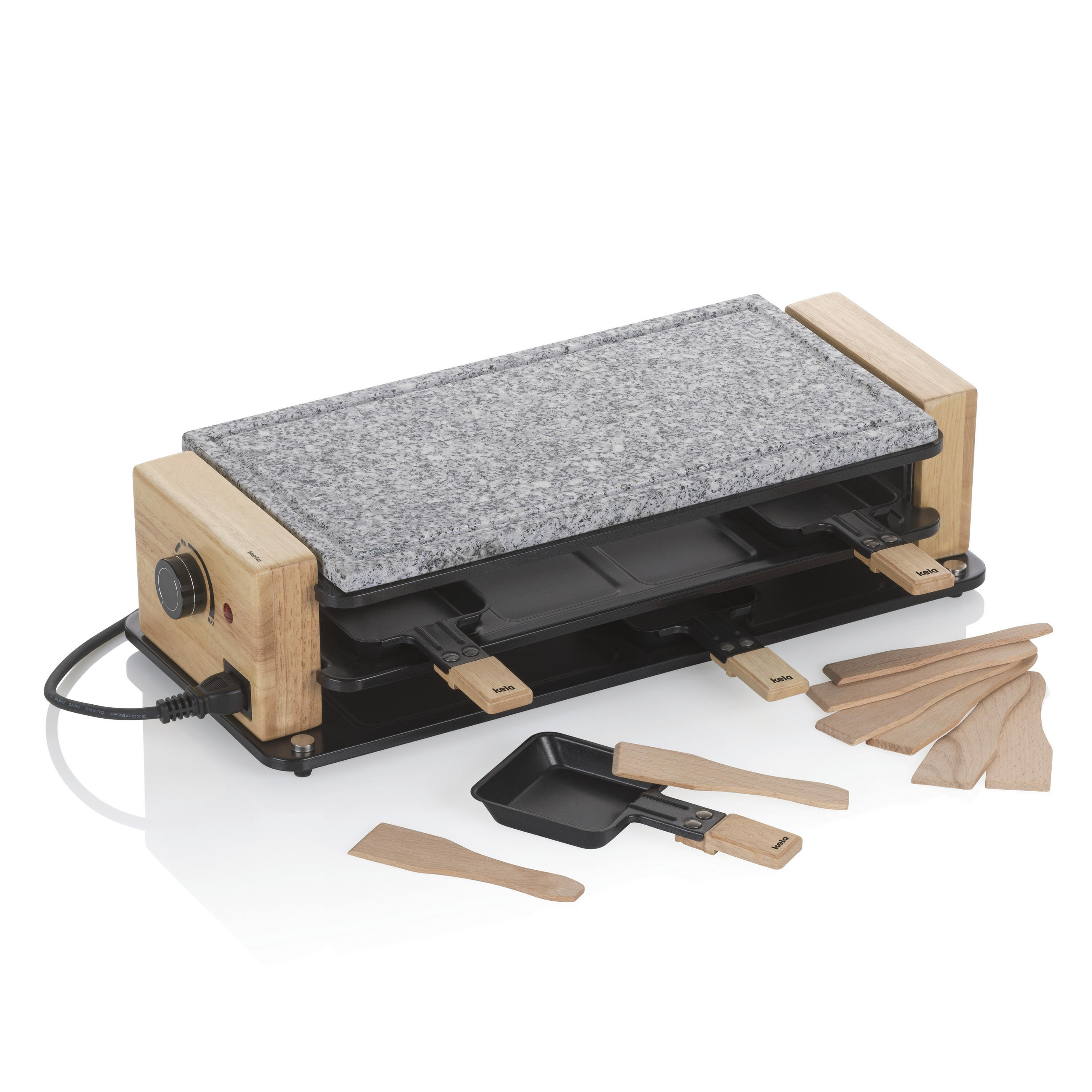 RACLETTE-GRILL Bedretto  - Schwarz, Basics, Stein (49/20.5/12.5cm) - Kela