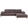 ECKSOFA in Mikrofaser Mokka  298/176 cm  - Beige/Bronzefarben, Natur, Textil/Metall (298/176cm) - Valnatura