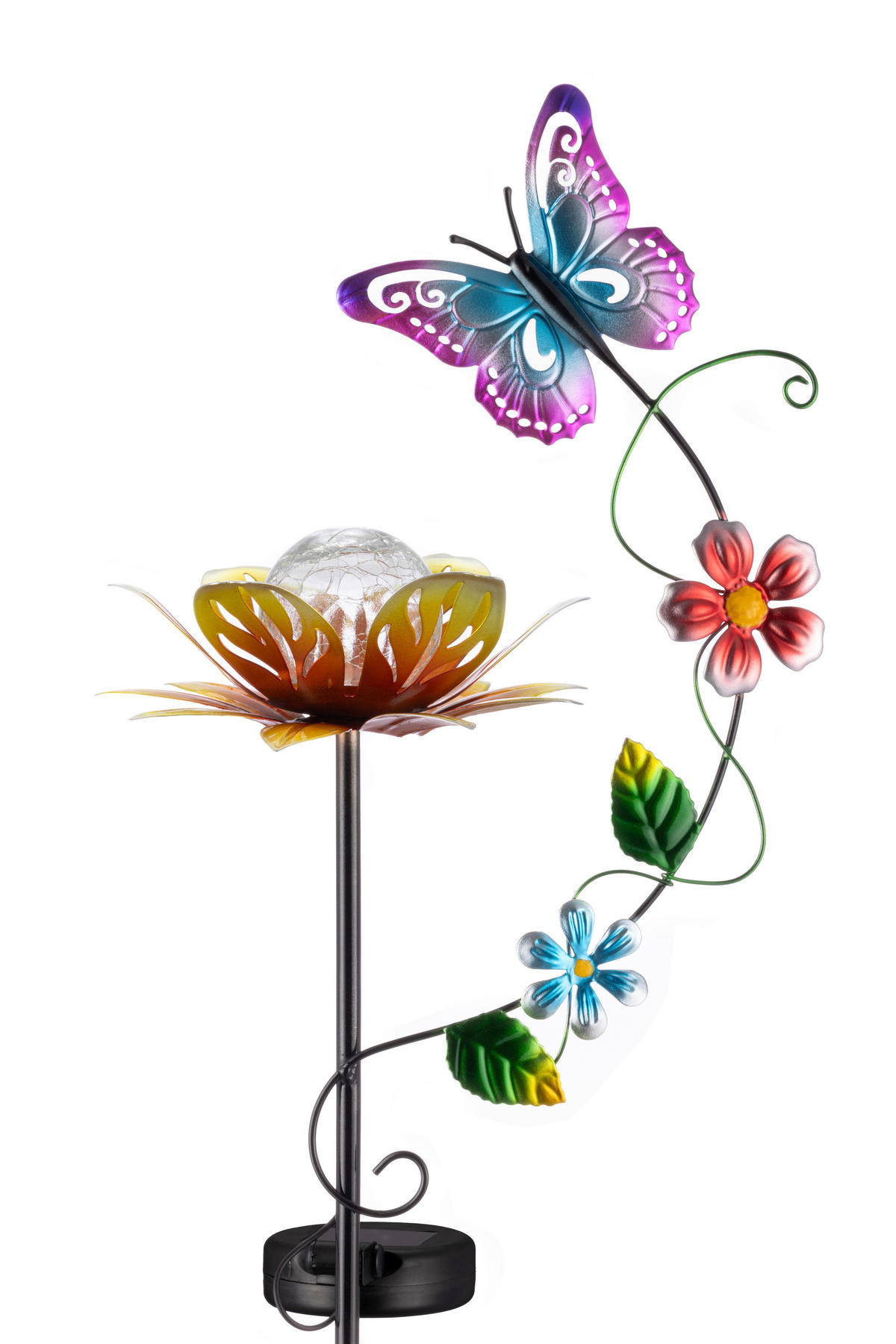 SOLARLEUCHTE Anemone 21,5/82/15,2 cm  - Klar/Schwarz, LIFESTYLE, Glas/Kunststoff (21,5/82/15,2cm) - Ambia Garden