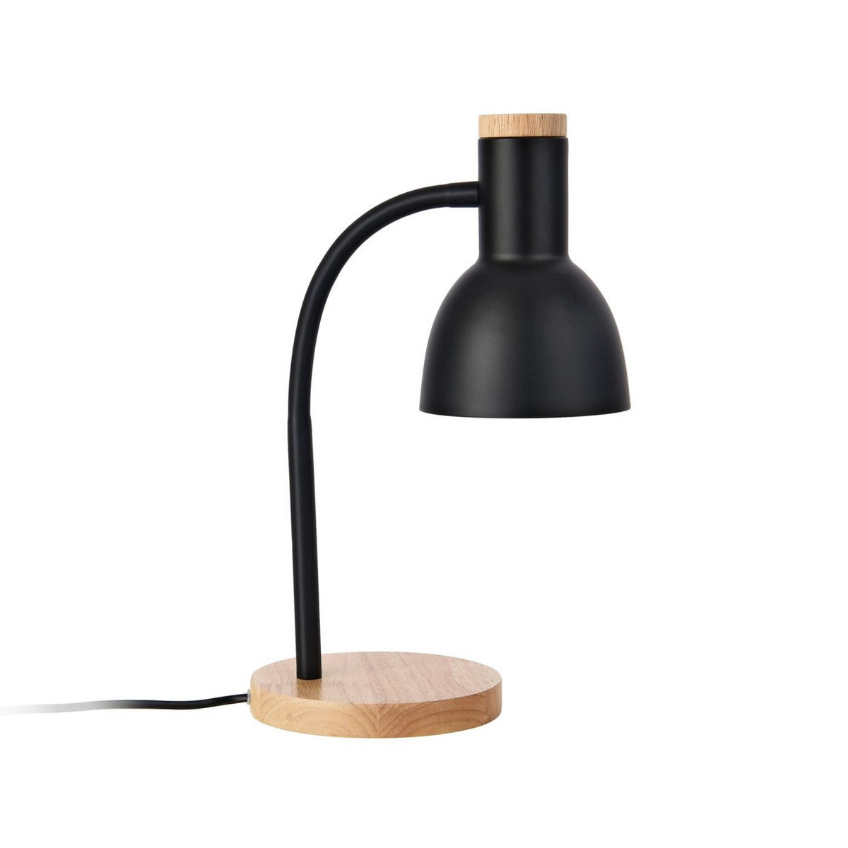 LAMPA ZA RADNI STO - bež/crna, Trendi, metal/drvo (17/37cm)