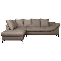ECKSOFA Braun Struktur  - Schwarz/Braun, KONVENTIONELL, Textil/Metall (194/274cm) - Carryhome