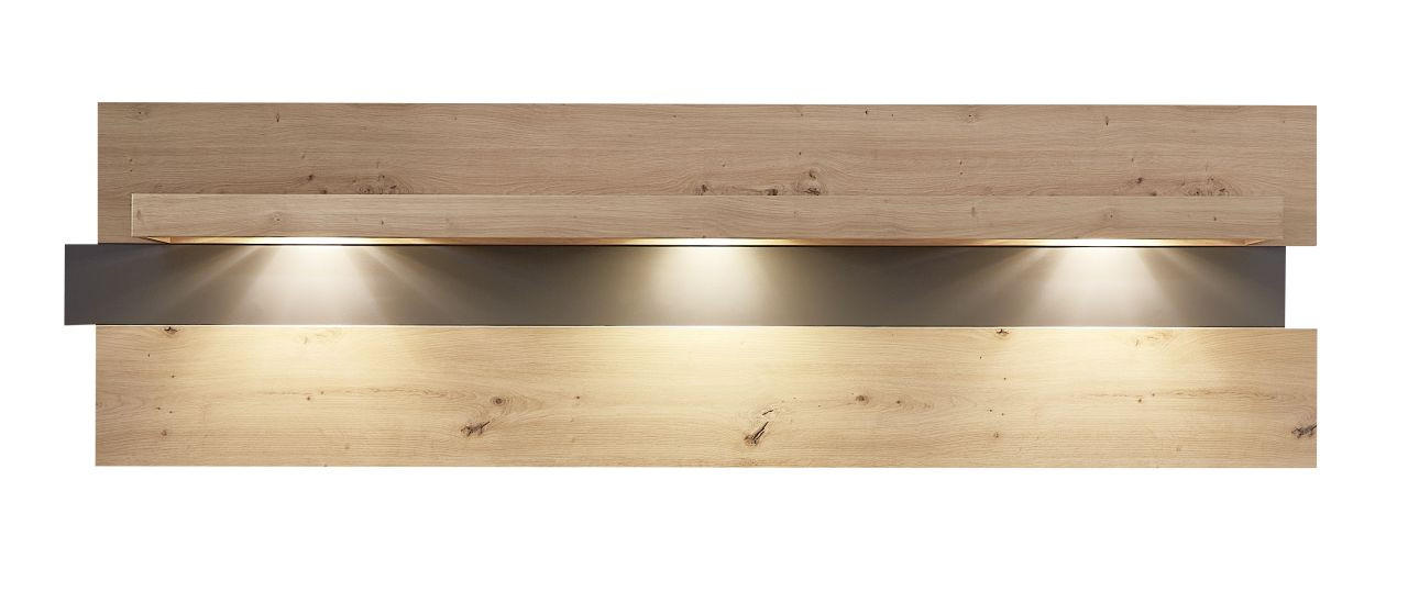 ZIDNA POLICA - grafitno siva/hrast artisan, Moderno, pločasti materijal (197/58/26cm) - Modern Living