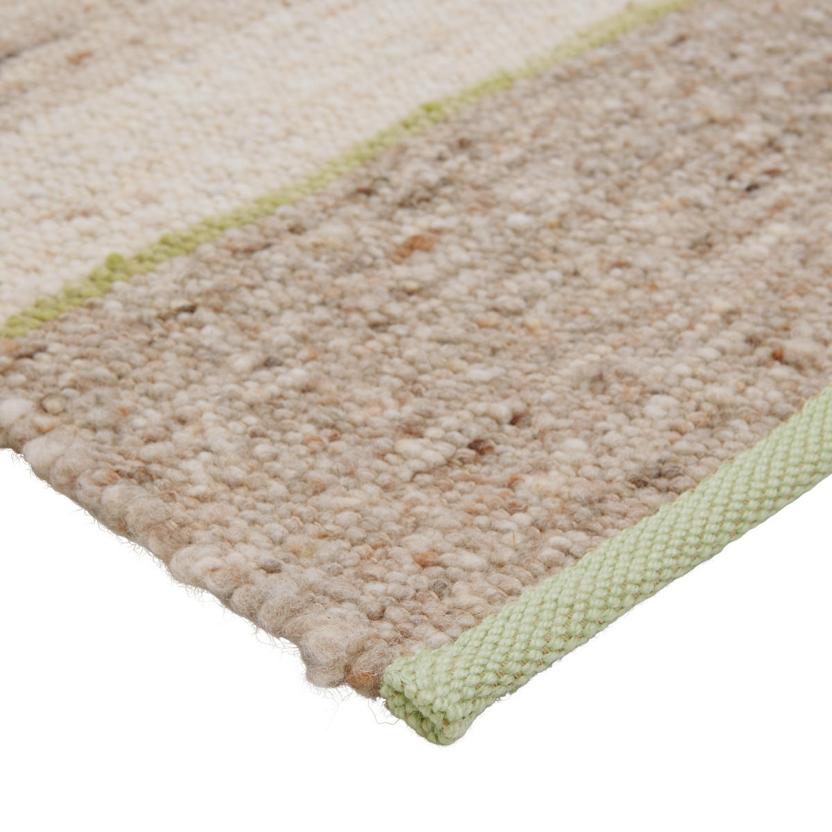 HANDWEBTEPPICH 130/190 cm Freising  - Beige/Grün, Konventionell, Naturmaterialien (130/190cm) - Linea Natura