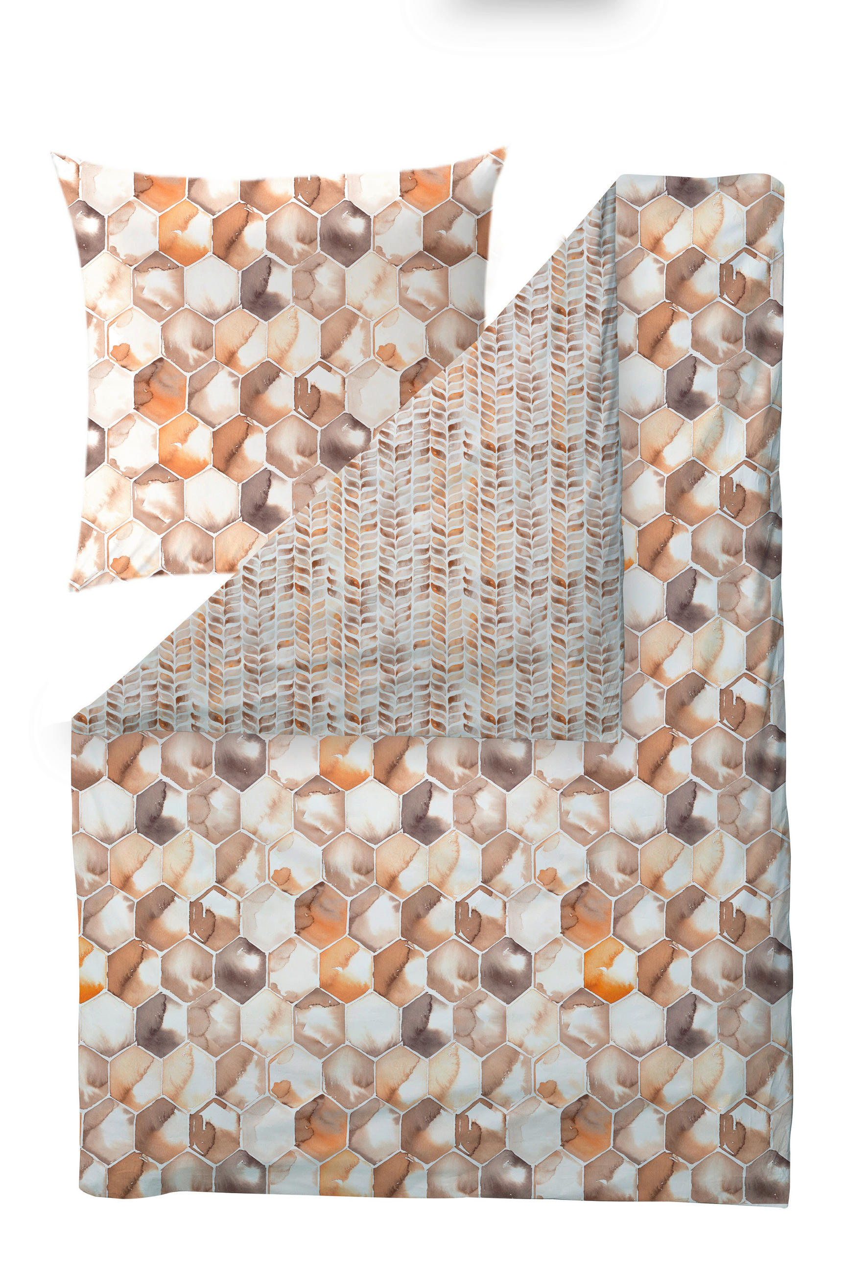 WENDEBETTWÄSCHE SHAPE Satin 155/220 cm  - Cognac, Basics, Textil (155/220cm) - Estella