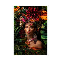 GLASBILD Frauen 120/80 cm  - Multicolor, Basics, Glas/Papier (120/80cm)