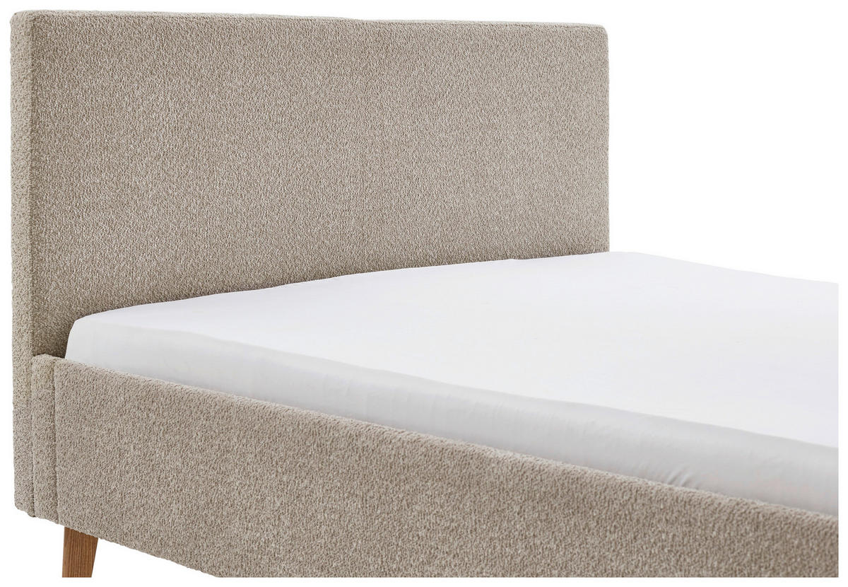POLSTERBETT 140/200 cm  in Taupe  - Taupe/Eichefarben, Basics, Holz/Textil (140/200cm) - Boxxx