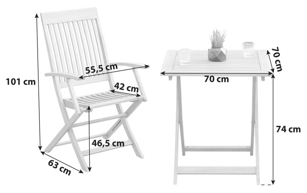 BALKONSET  - Braun, KONVENTIONELL, Holz - Gardenson