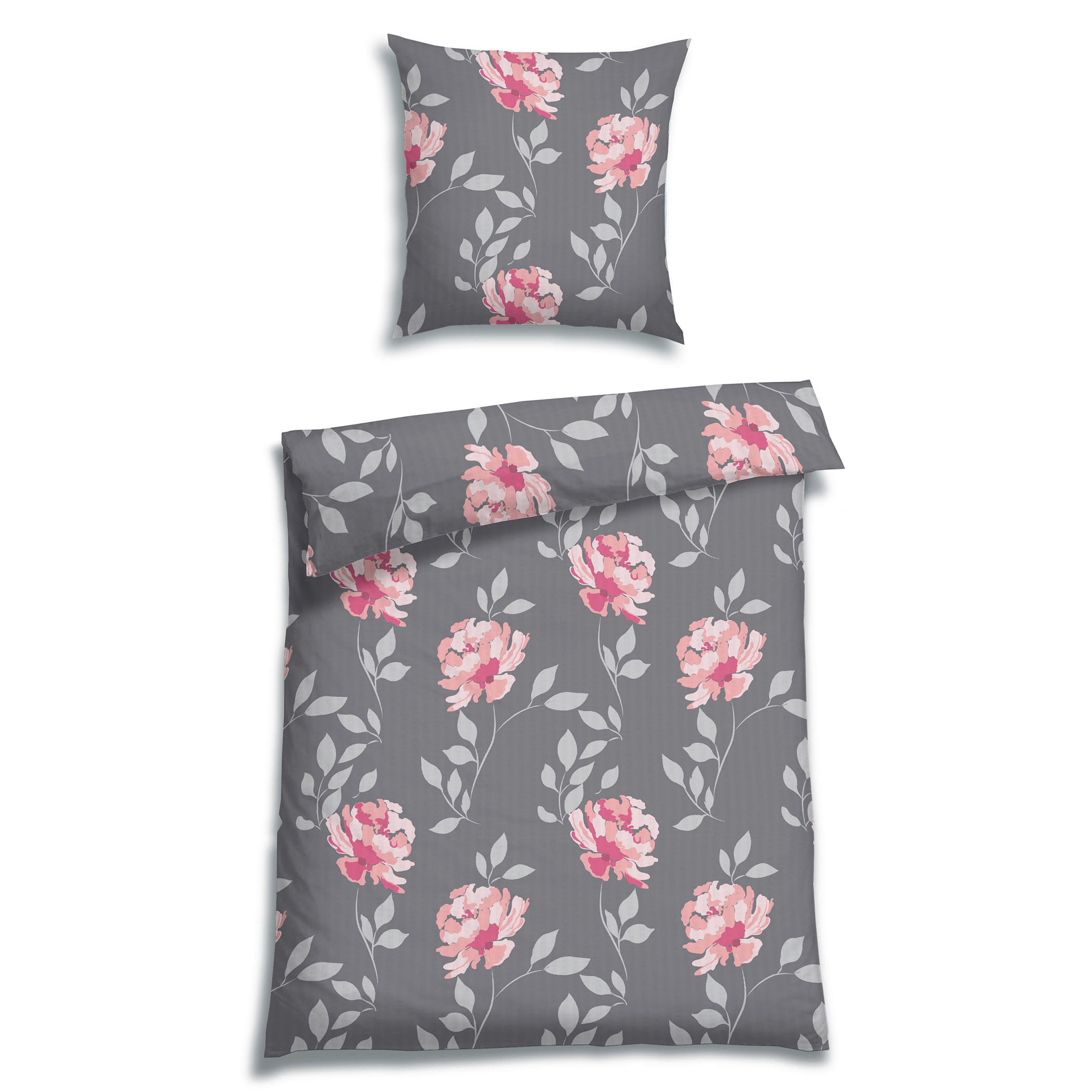 BETTWÄSCHE 2-teilig Seersucker 135/200 cm  - Dunkelgrau, Basics, Textil (135/200cm) - Florella