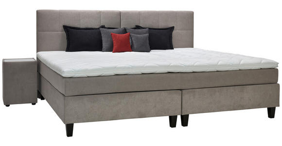 BOXSPRINGBETT 180/200 cm in Beige - Wengefarben/Beige, Trend, Holz/Textil (180/200cm) - Esposa