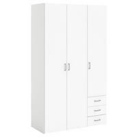 KLEIDERSCHRANK in Weiss  - Weiss/Silberfarben, Basics, Holzwerkstoff/Metall (115,8/200,4/49,5cm) - MID.YOU