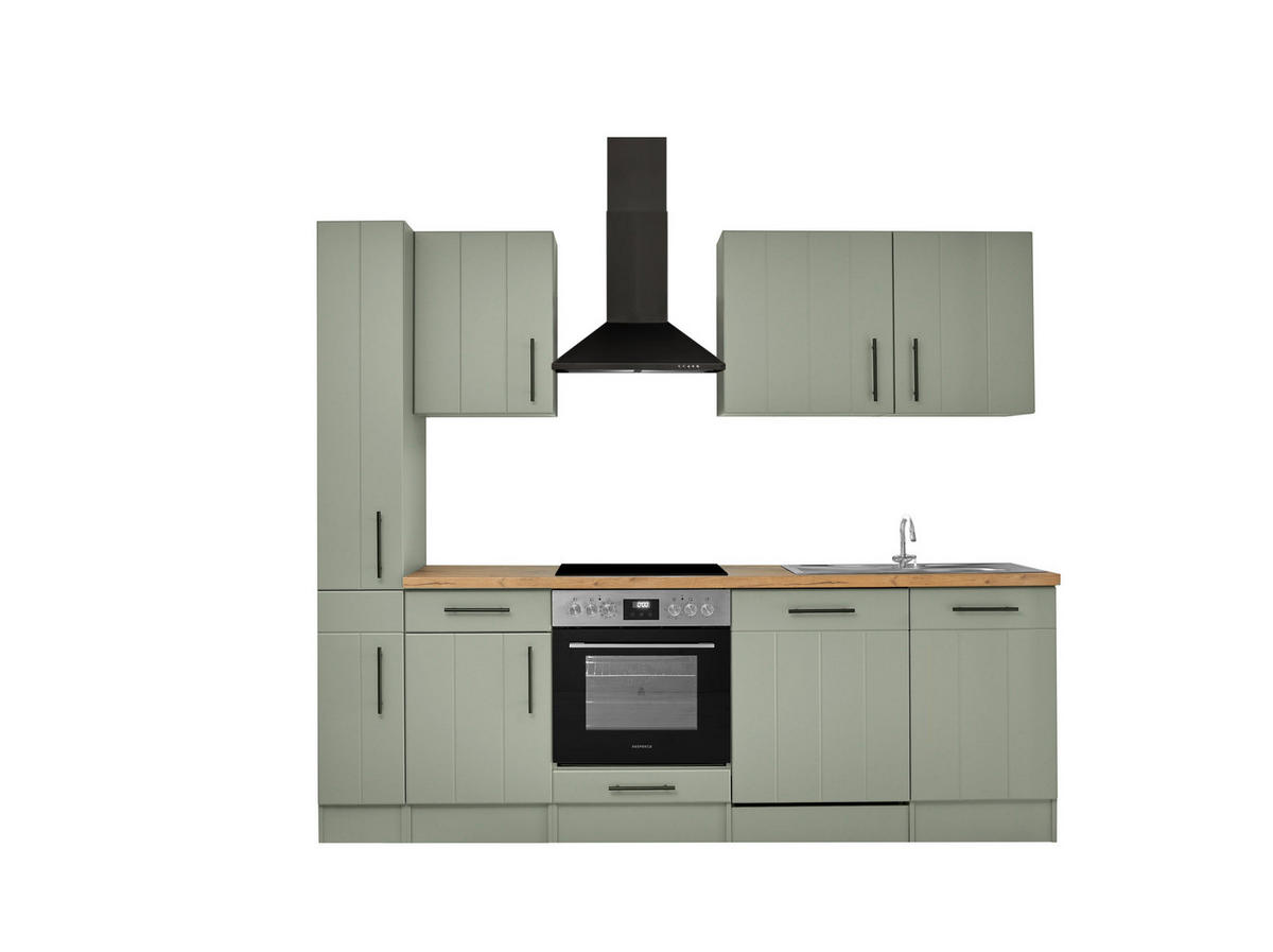 MODULKÖK 250 cm   i vildek, vassgrön  - vassgrön/vildek, Trend, metall/trämaterial (250cm) - Respekta
