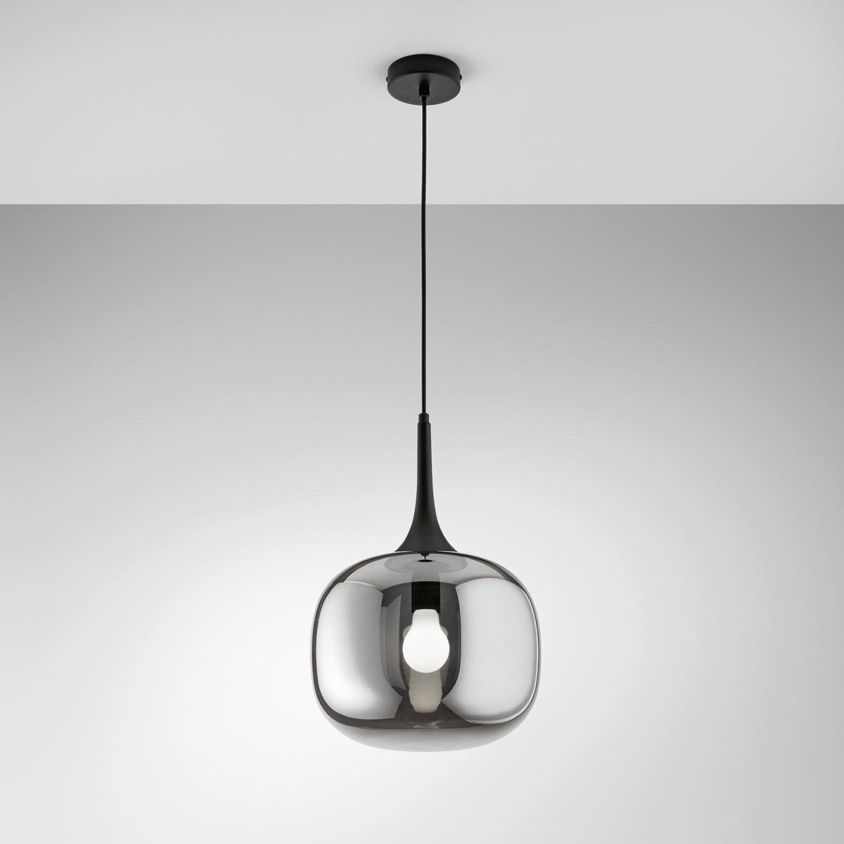 HÄNGELEUCHTE Luce Ambiente e Design 30/150 cm   - Schwarz, Trend, Glas/Metall (30/150cm)