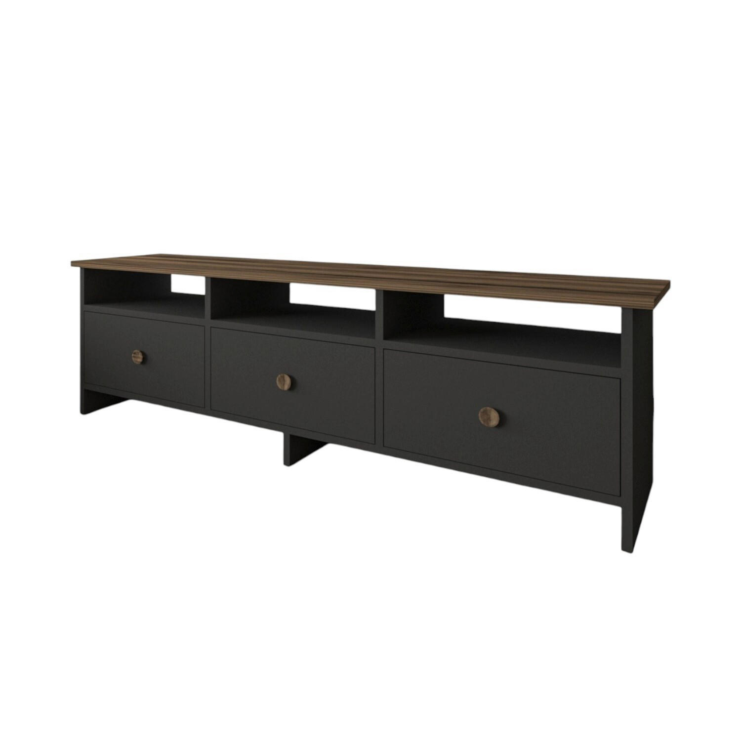 LOWBOARD Oslo TV-Ständer  in 150/47/36 cm  - Anthrazit/Nussbaumfarben, Design, Holzwerkstoff (150/47/36cm) - Livetastic