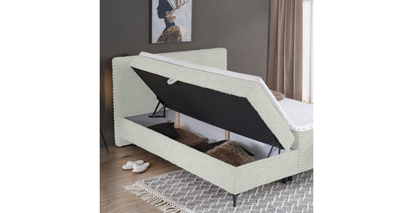 BOXBETT 180/200 cm in Grauweiß - Grauweiß/Schwarz, Design, Holz/Holzwerkstoff (180/200cm) - Xora