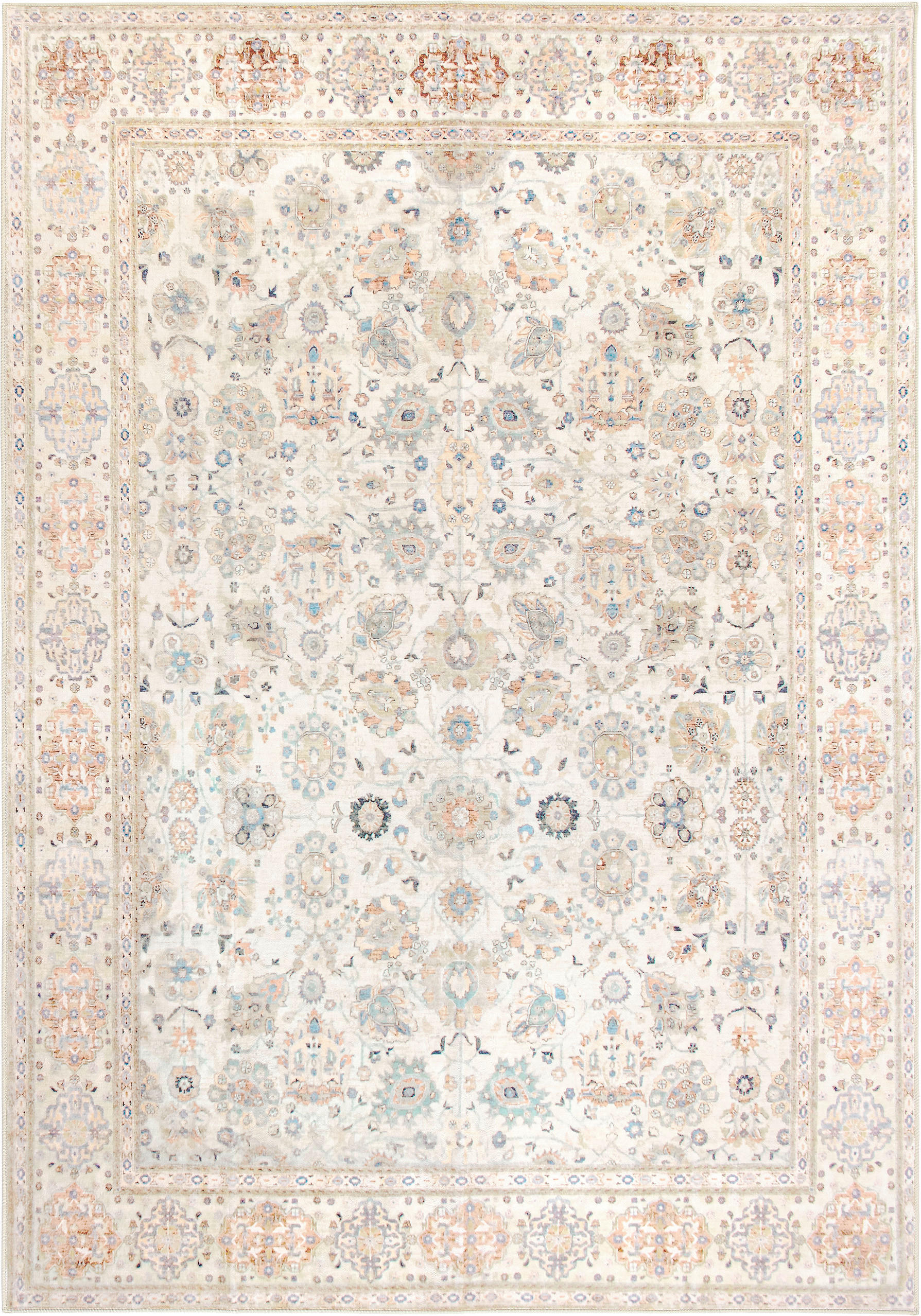 VINTAGE-TEPPICH 200/290 cm LIVING JANE, waschbar Hellrosa, Perlmutt, Pastellblau rechteckig  - Pastellblau/Hellrosa, Design, Kunststoff/Textil (200/290cm) - Lindorug
