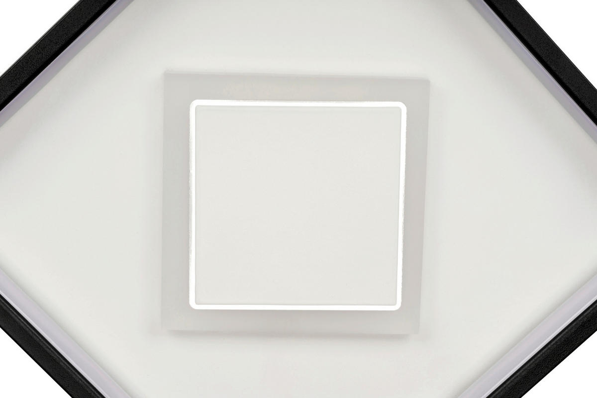 LED-DECKENLEUCHTE 35 W    35/35/6 cm  - Weiss/Schwarz, Lifestyle, Kunststoff/Metall (35/35/6cm) - Novel