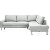 ECKSOFA in Flachgewebe Silberfarben  - Chromfarben/Silberfarben, Design, Textil/Metall (276/200cm) - Hom`in