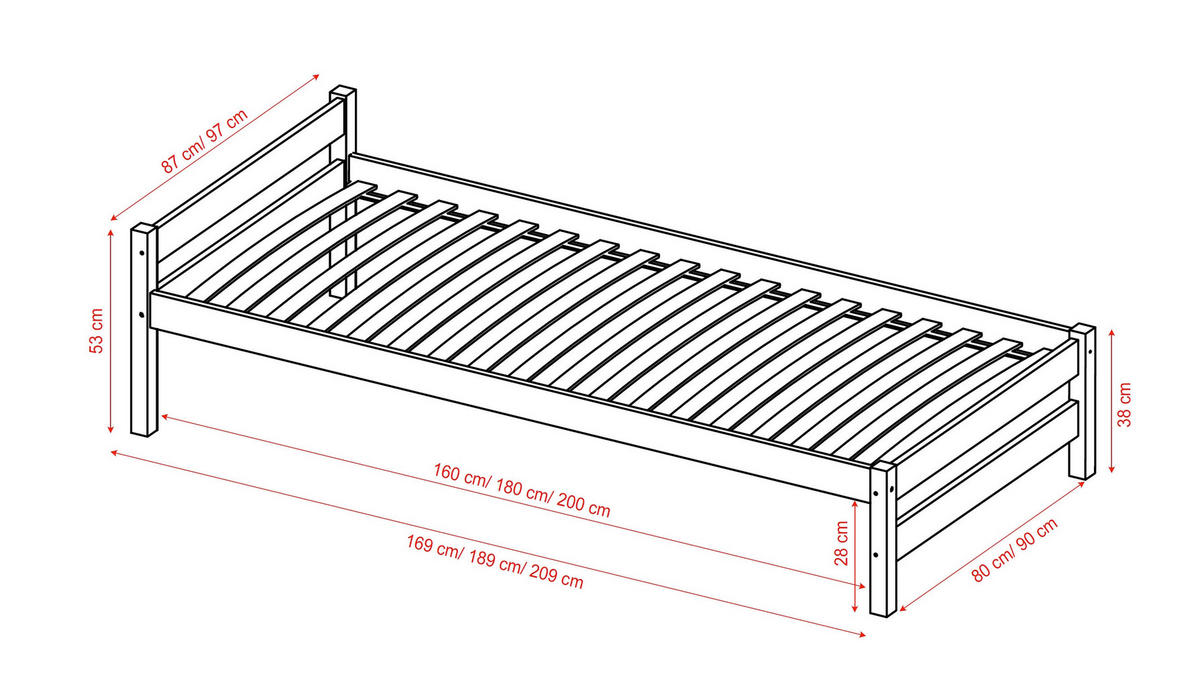 KINDER-/JUNIORBETT 80/200 cm  in  - MODERN, Holz (80/200cm) - MID.YOU