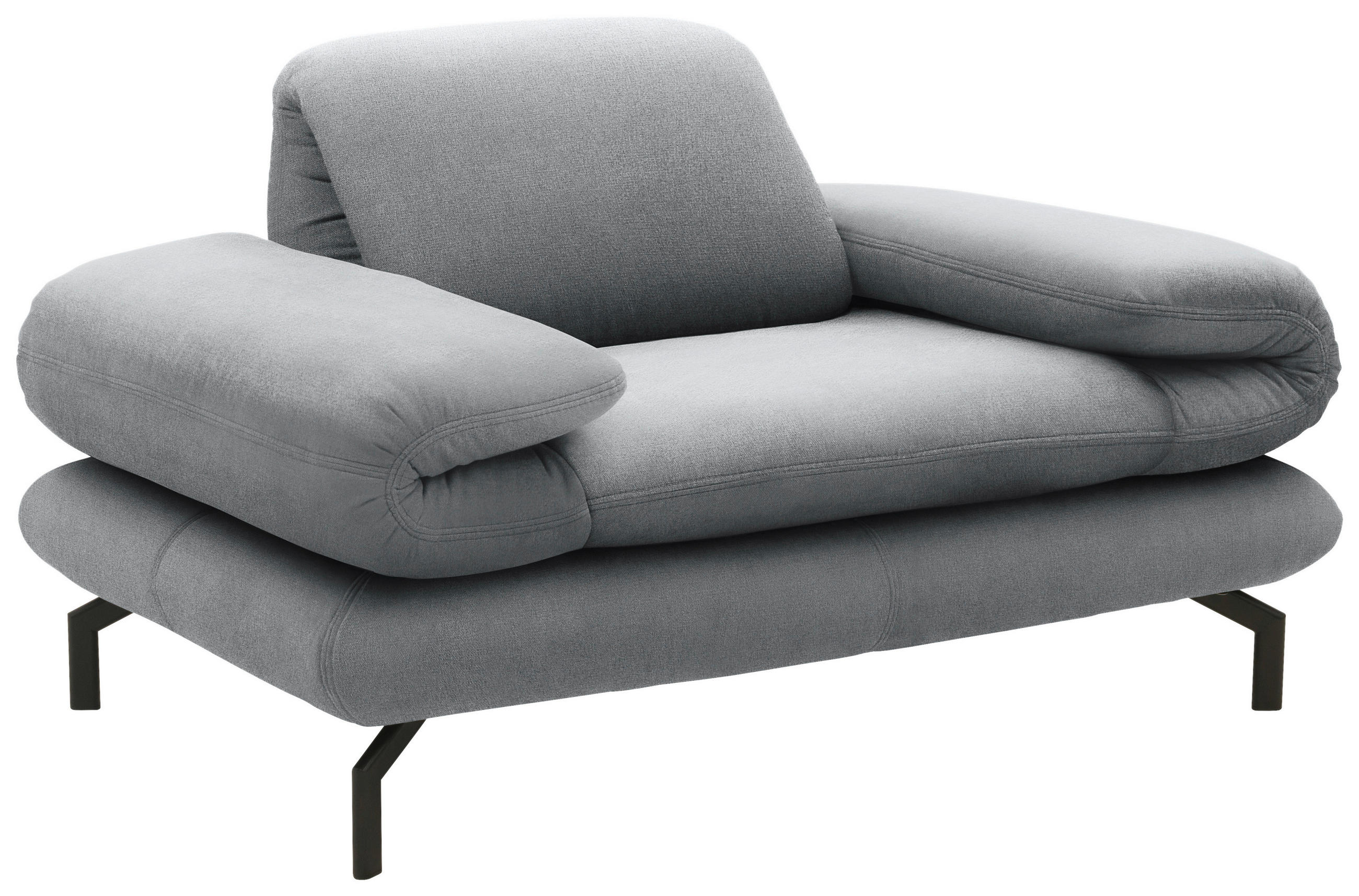 SESSEL Webstoff Silberfarben    - Silberfarben/Schwarz, Design, Textil/Metall (139 (197)/83 (110)/98cm) - LOOKS by W.Joop
