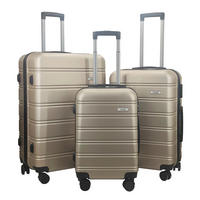 REISEKOFFERSET Goldfarben 3-teilig  - Goldfarben, Lifestyle, Kunststoff/Metall - Novel