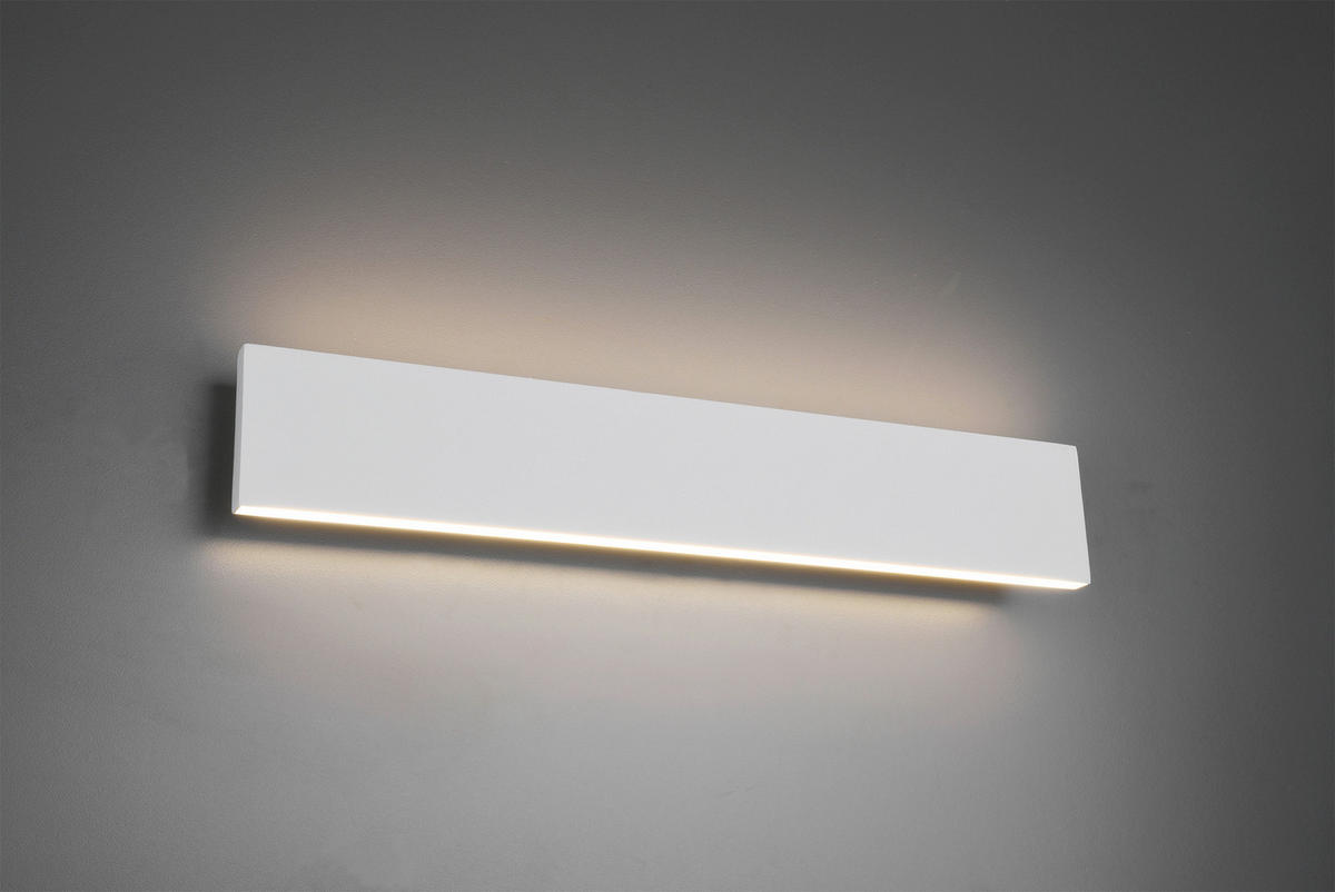 NÁSTENNÉ LED SVIETIDLO, 47/8/4,5 cm - biela, Basics, kov/plast (47/8/4,5cm)