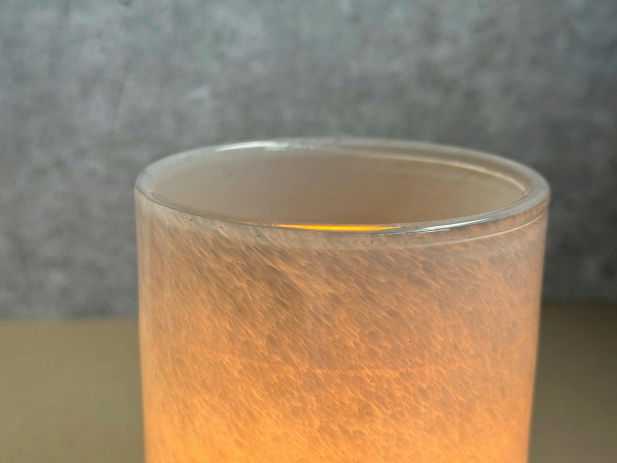 AKKU-TISCHLEUCHTE Ariva Pro 9,5/14,5 cm  - Graubraun/Hellgrau, Design, Glas/Metall (9,5/14,5cm)