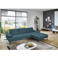 ECKSOFA in Echtleder Blau  310/180 cm  - Blau/Schwarz, Design, Leder/Metall (310/180cm) - Dieter Knoll