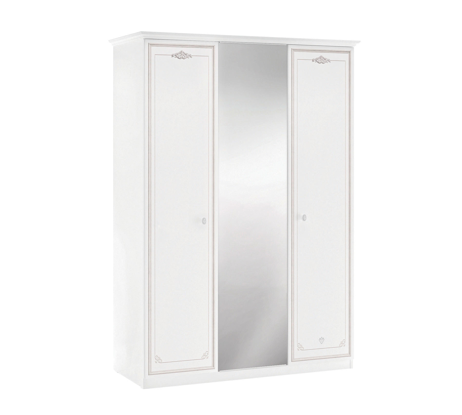DULAP in alb  - alb, Basics, lemn (145/206/62cm) - Cilek