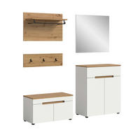GARDEROBE 4-teilig  in 175/190/37 cm  - Weiß/Eiche Artisan, Design, Holzwerkstoff (175/190/37cm) - MID.YOU