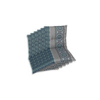 SESSELAUFLAGENSET Ornament  - Blau/Hellgrau, Basics, Textil (50/7/100cm)