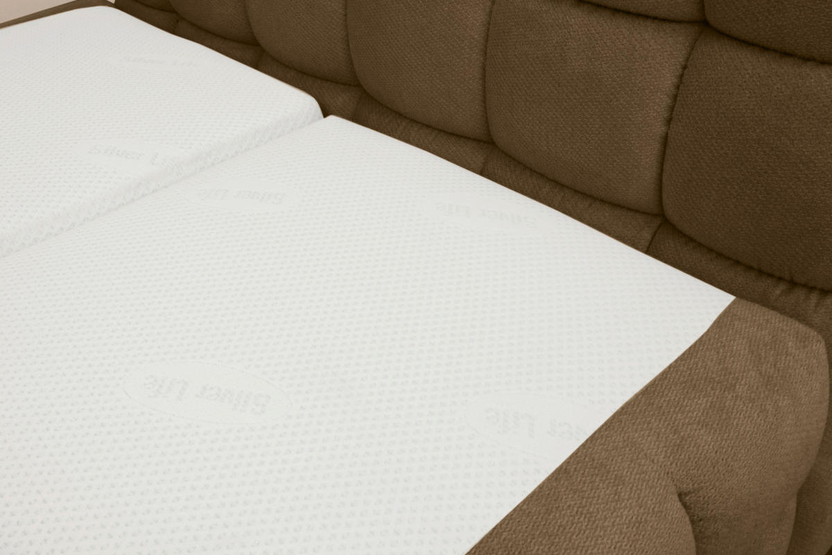 BOXBETT 180/200 cm,  in Braun, Bettkasten, Topper, H3 + H3 = fest  - Schwarz/Braun, Trend, Textil/Metall (180/200cm) - Esposa