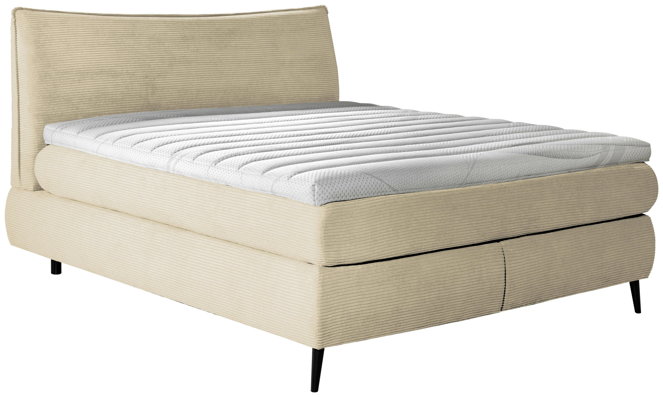 BOXSPRINGBETT 180/200 cm  in Beige  - Beige/Schwarz, Trend, Holz/Textil (180/200cm) - Esposa